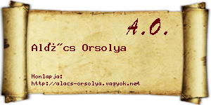 Alács Orsolya névjegykártya